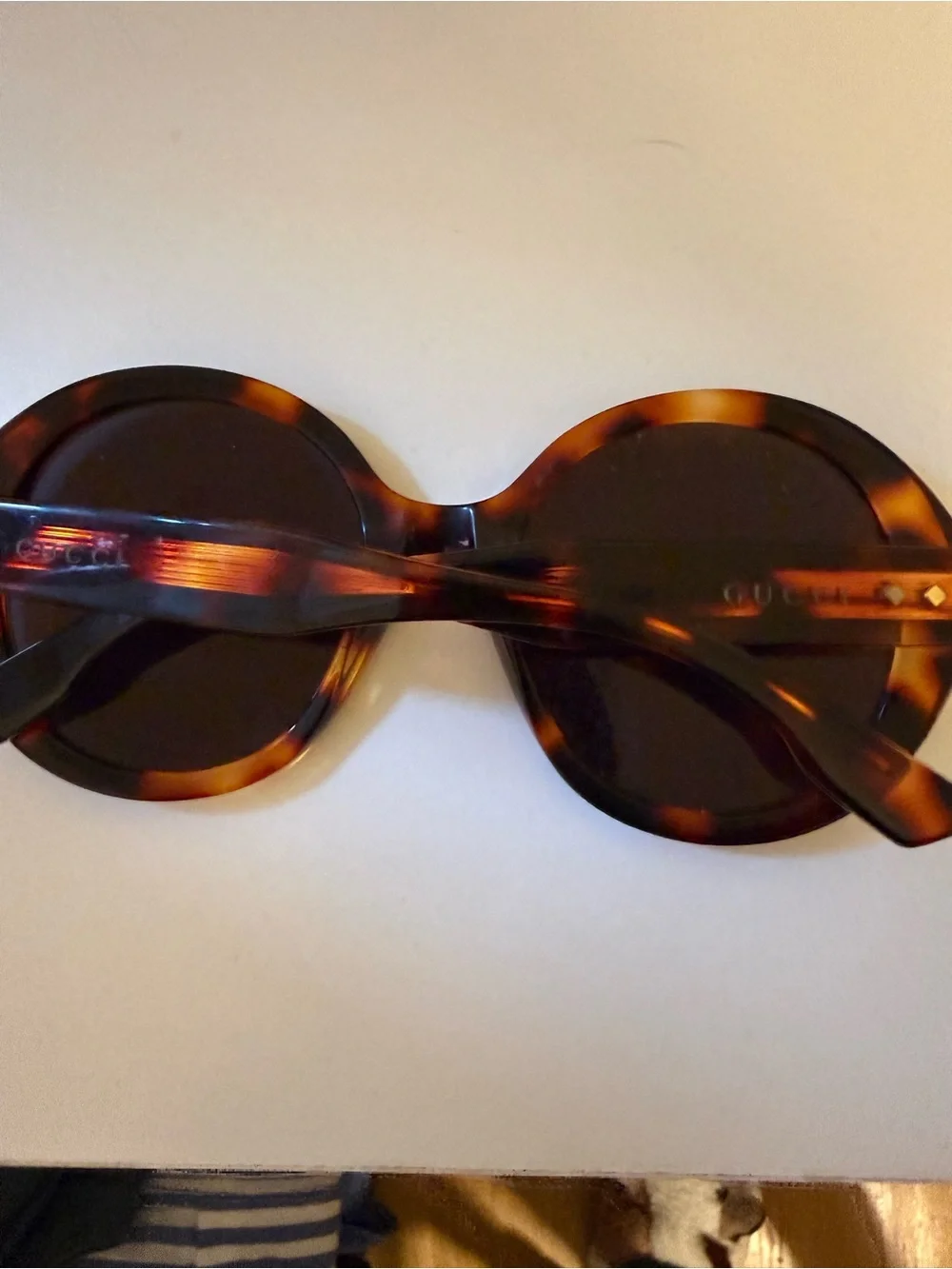 Gucci Tortoiseshell Round Sunglasses with Brown Lenses